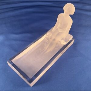 Elegant Frosted Glass Sculpture soap trinket dish